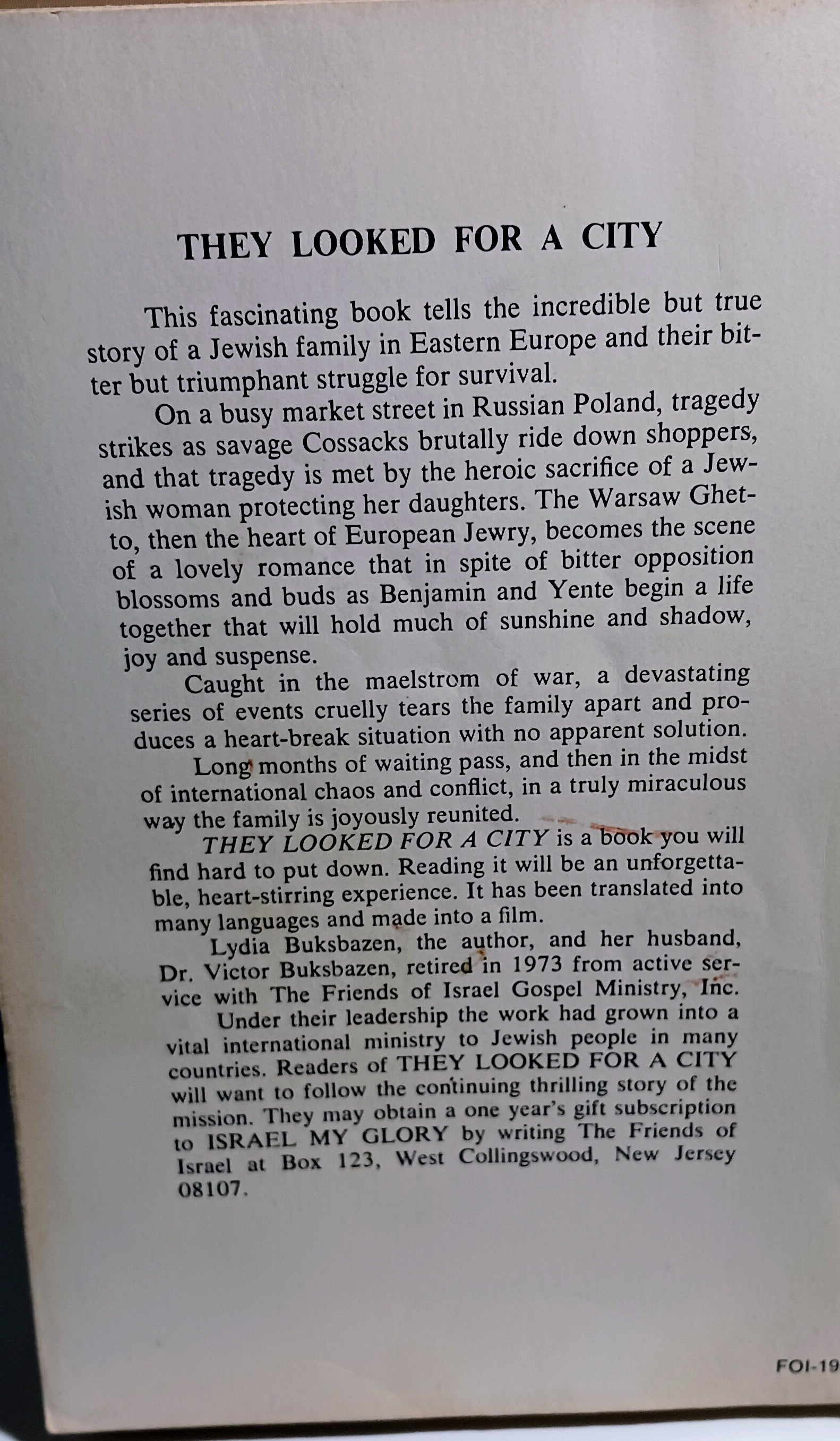 They Looked for a City by Lydia Buksbazen